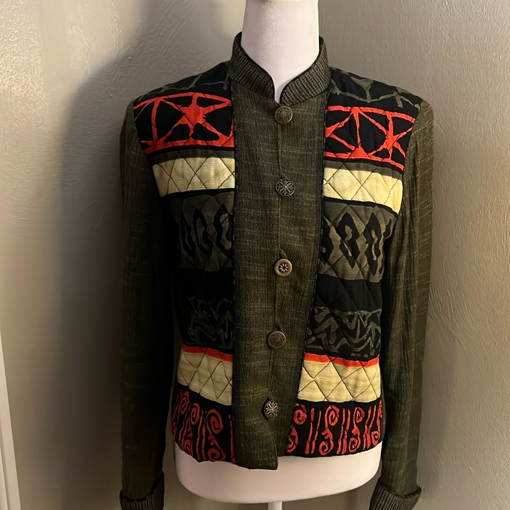 Nancy Bolen vintage patchwork jacket size S